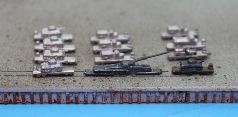 Eisenbahngeschütz mit 11 Fahrzeugen auf Auflieger (12 St.) Unbekannte Hersteller
